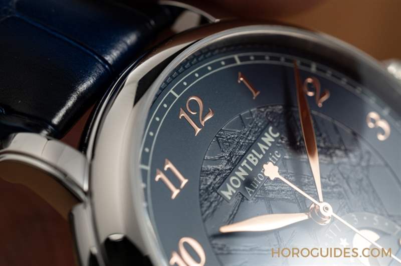 冰川紋藍面，暮色下的白朗峰頂印象｜Montblanc明星傳承系列限量新作-復刻表