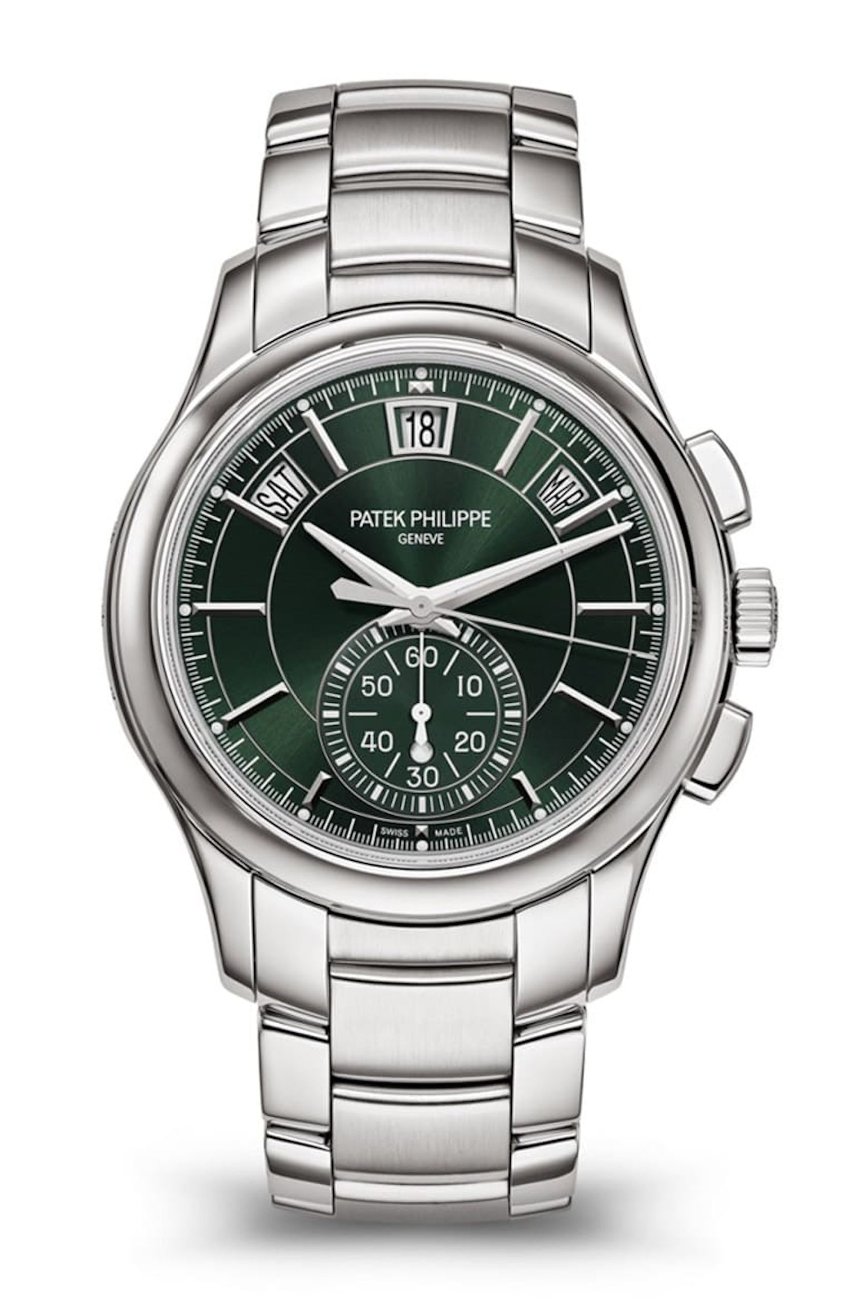 5905/1A-001年歷計(jì)時(shí)碼表。 （PATEK PHILIPPE官網(wǎng)）