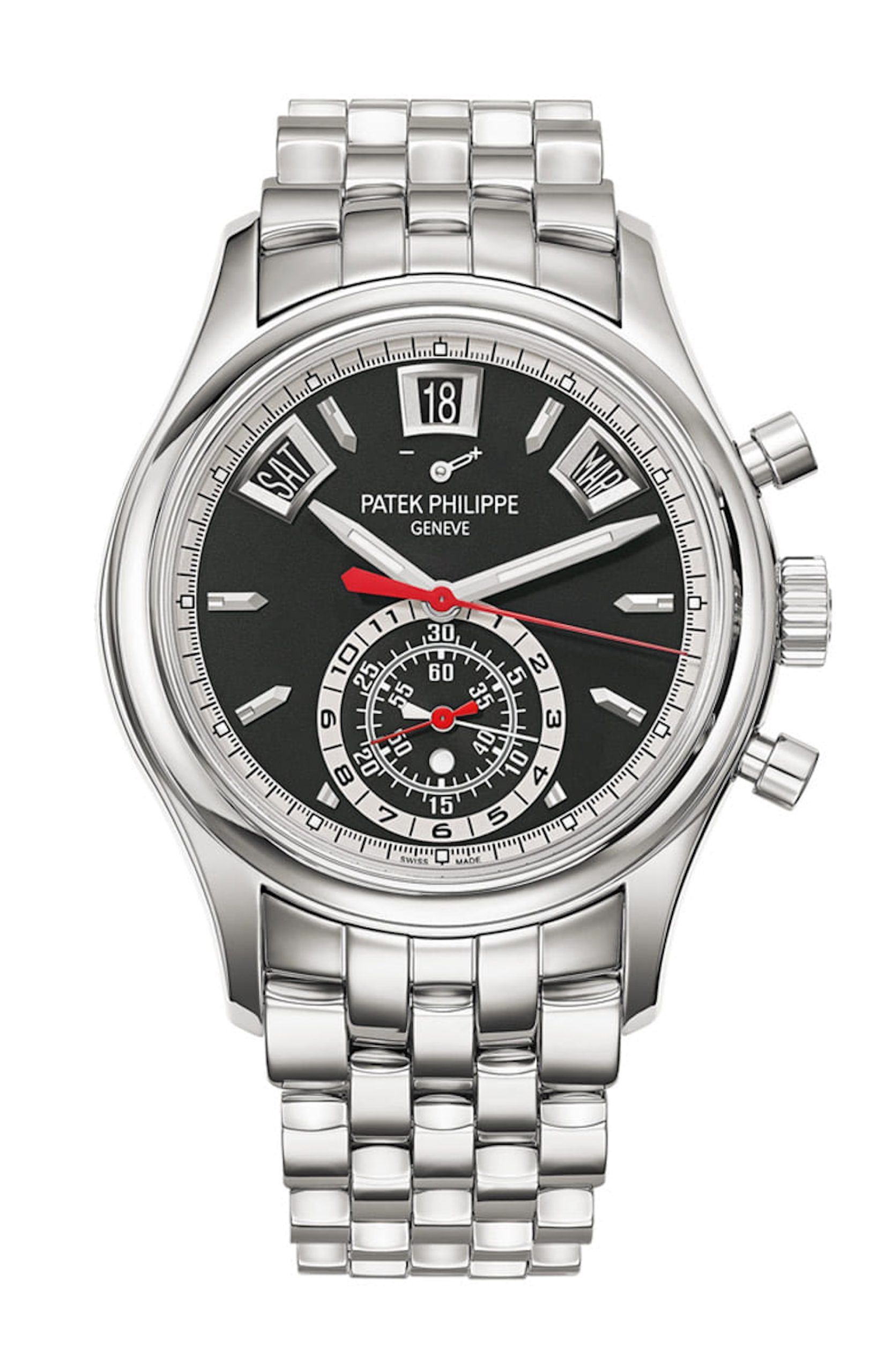 5960/1A-010年歷計(jì)時(shí)碼表。 （PATEK PHILIPPE官網(wǎng)）