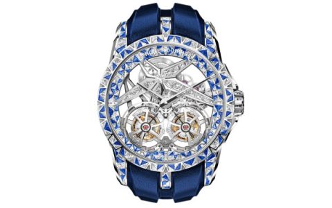 羅杰杜彼Excalibur Superbia系列600顆白色鉆石和藍寶石全鉆腕表
