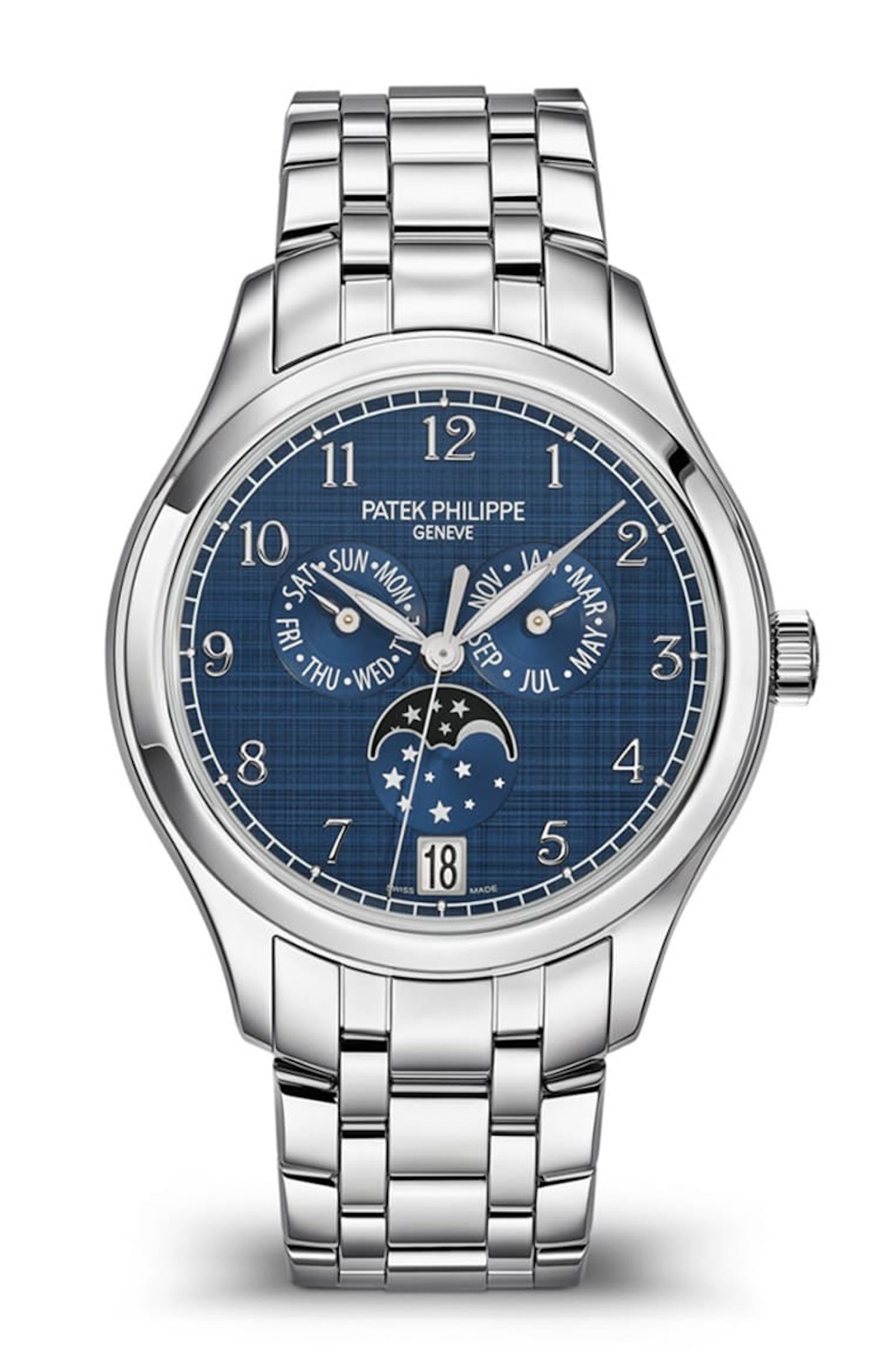 4947/1A-001年歷月相表。 （PATEK PHILIPPE官網(wǎng)）