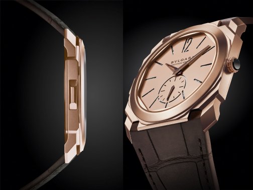 寶格麗Oct Finissimo超薄三問腕表玫瑰金材質