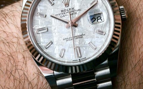勞力士 Day-Date 40 白金隕石表盤 228239 手表動手