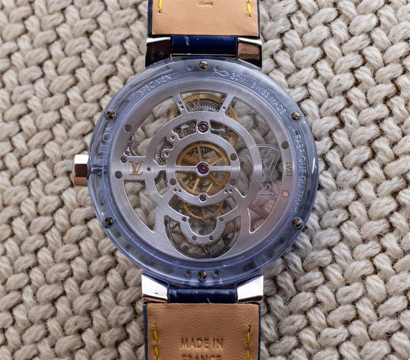 動(dòng)手操作：路易威登 Tambour Moon Flying Tourbillon Poincon de Geneve 藍(lán)色藍(lán)寶石腕表