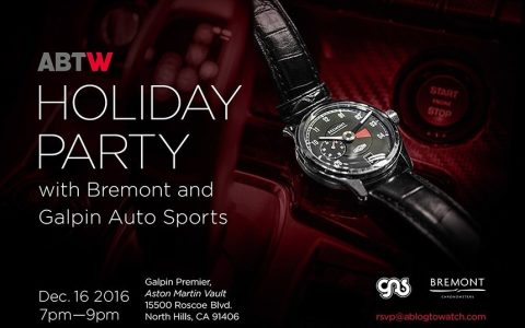 邀請aBlogtoWatch在洛杉磯與Bremont在Galpin Motors舉行的假日派對