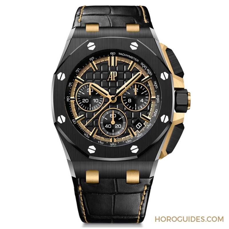 AUDEMARS PIGUET - 愛彼皇家橡樹離岸型自動上鏈計時碼表首見黑陶瓷鏈帶款、祭出黃金結(jié)合黑陶瓷的對比美