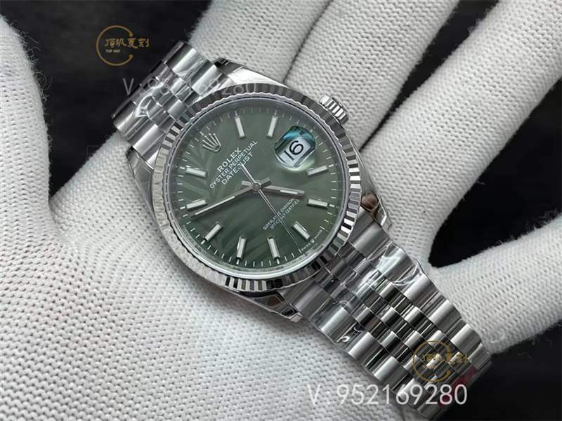 VS廠勞力士36mm日志棕櫚綠盤腕表評(píng)測(cè),爆款推薦搭載3235機(jī)芯