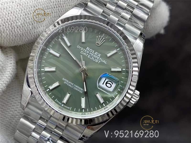 VS廠勞力士36mm日志棕櫚綠盤腕表評(píng)測(cè),爆款推薦搭載3235機(jī)芯