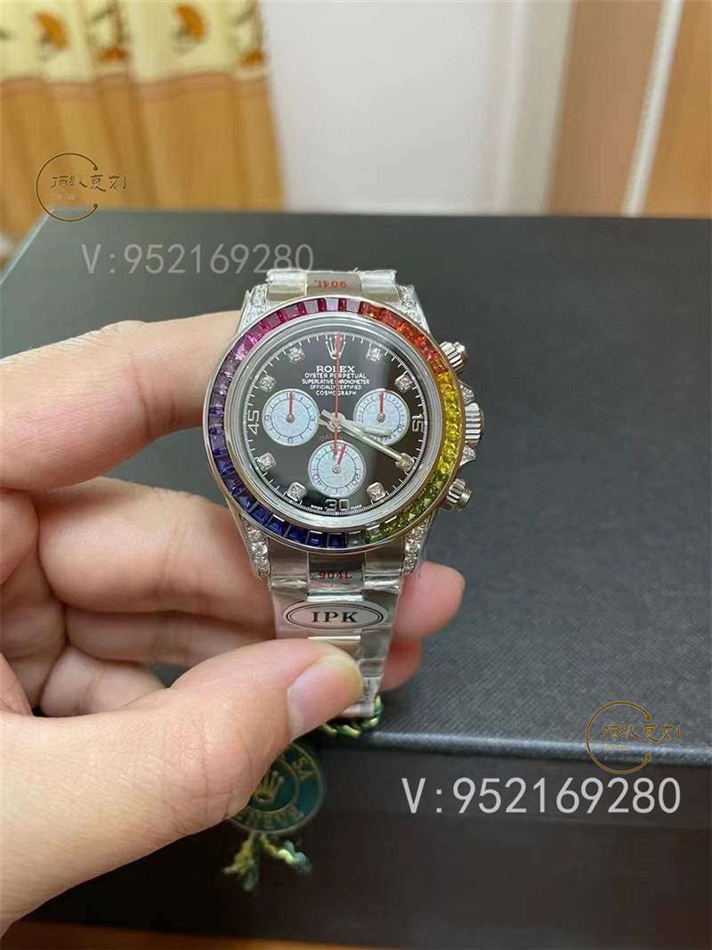 IPK廠勞力士4130彩虹迪后鑲鉆復刻版本做的怎么樣,值得入手嗎-復刻表