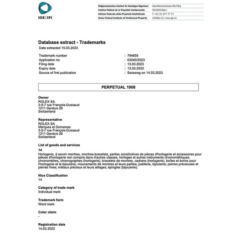 ROLEX - 勞力士全新系列Perpetual 1908，小三針、貴金屬、7140新機芯配透明底蓋