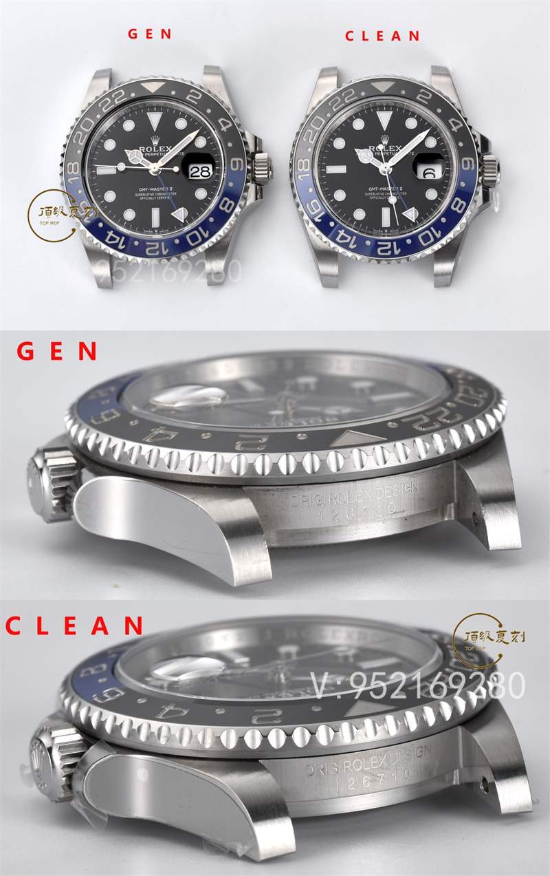 Clean廠C廠國米圈對比評測,C廠勞力士藍(lán)黑圈和正品對比差距大嗎