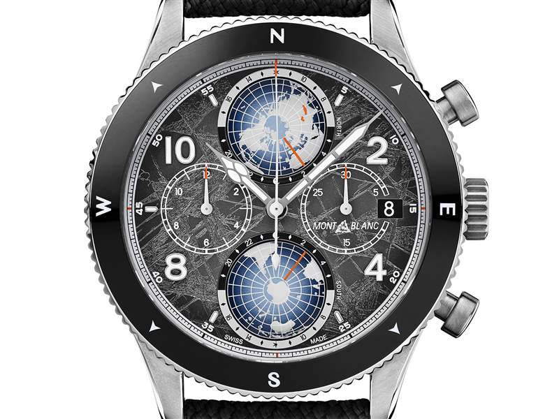 Montblanc新品亮點：1858無氧表殼世界時計時碼表，Minerva翻轉機芯計時碼表