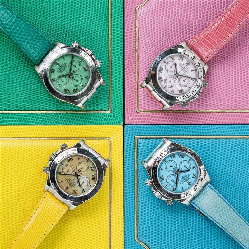 勞力士于2000年全新進(jìn)化的Daytona登場之際，一口氣推出四色的「海灘」特別版。 （Source：amsterdamvintagewatches）