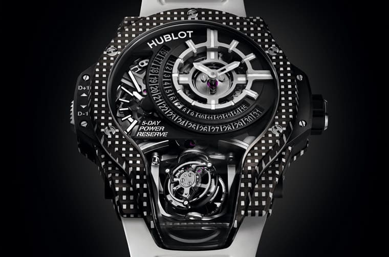 宇舶MP-09雙軸陀飛輪再次結(jié)合3D碳纖維材質(zhì)這次改為耐看好搭的白色