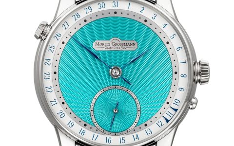 Moritz Grossmann推出Date Turquoise小三針日歷腕表：綠松石色璣鏤紋表盤(pán)