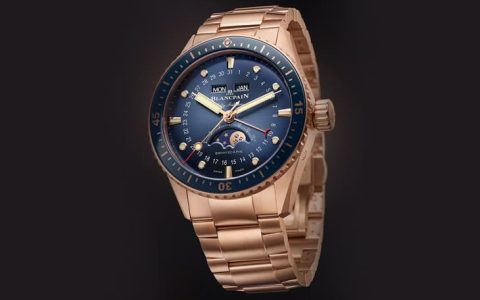 寶珀五十噚 Bathyscaphe 全日歷月相增添新成員，玫瑰金煉帶華麗升級