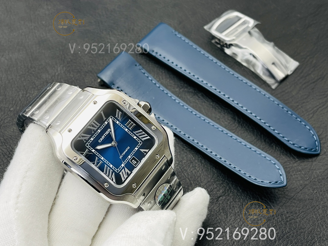 BV廠V2升級(jí)版卡地亞大號(hào)山度士WSSA0013孔雀藍(lán)腕表做工怎么樣