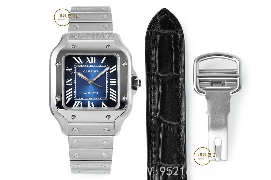 BV廠V2升級(jí)版卡地亞大號(hào)山度士WSSA0013孔雀藍(lán)腕表做工怎么樣