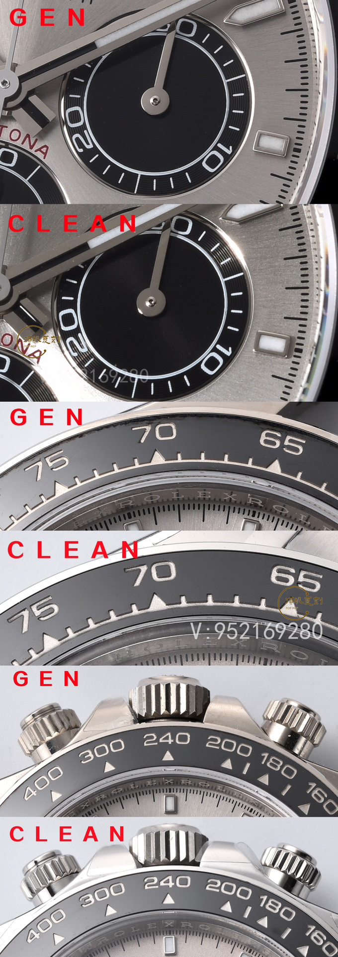 C廠Clean廠水泥灰膠底與正品對比細節評測,C廠勞力士灰膠迪還原度如何