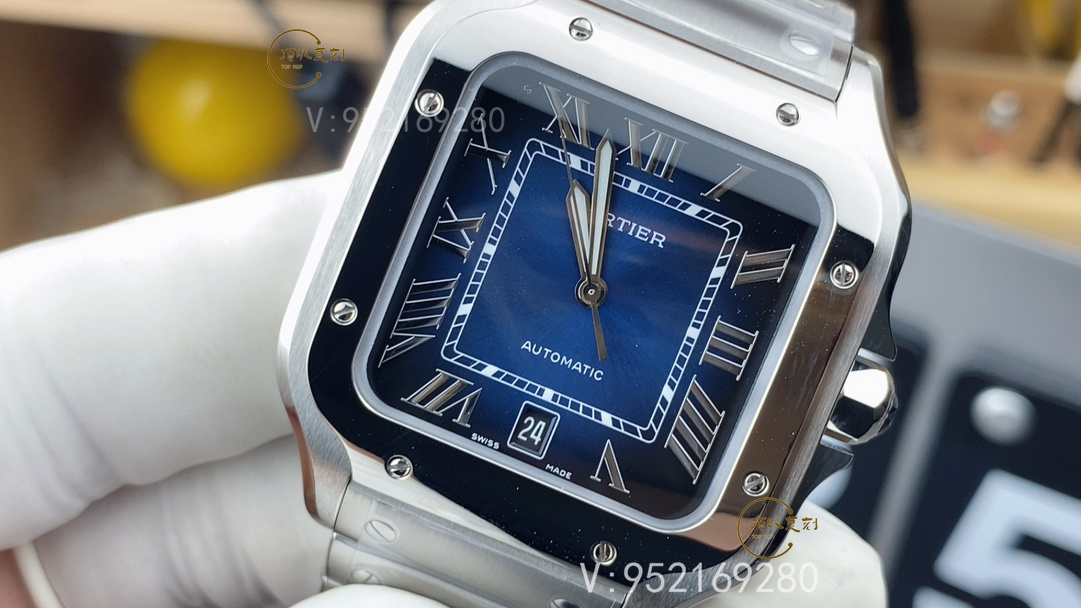 BV廠V2升級(jí)版卡地亞大號(hào)山度士WSSA0013孔雀藍(lán)腕表做工怎么樣