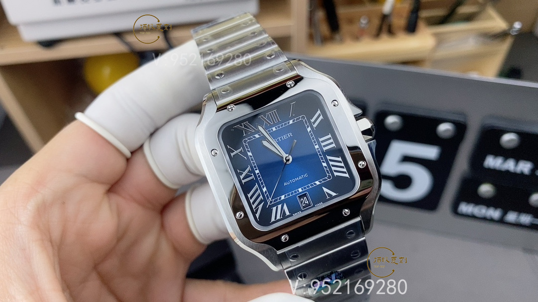 BV廠V2升級(jí)版卡地亞大號(hào)山度士WSSA0013孔雀藍(lán)腕表做工怎么樣
