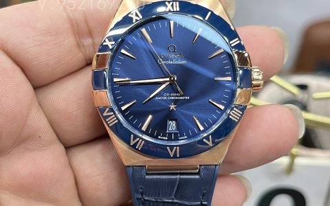 SBF廠VS廠歐米茄星座系列41毫米間玫瑰金藍盤細節怎么樣