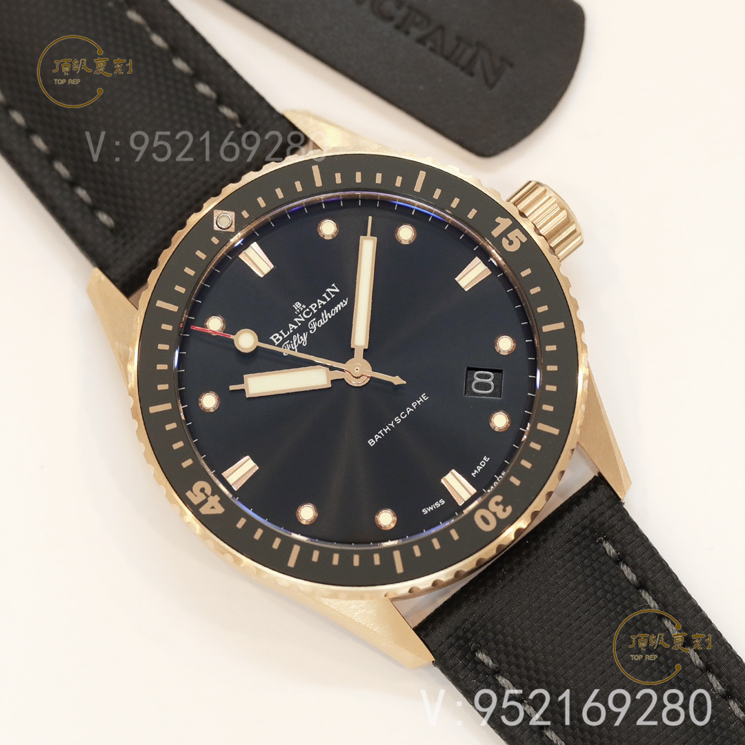 GF廠寶珀五十噚深潛器5000紅金黑盤復(fù)刻表評(píng)測(cè)(GF廠五十噚紅金5000怎么樣)